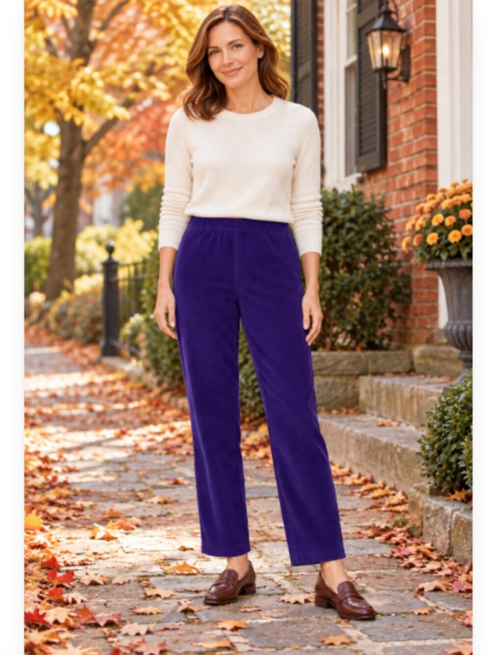 Talbots Vintage Purple Pull-On Corduroy Pants